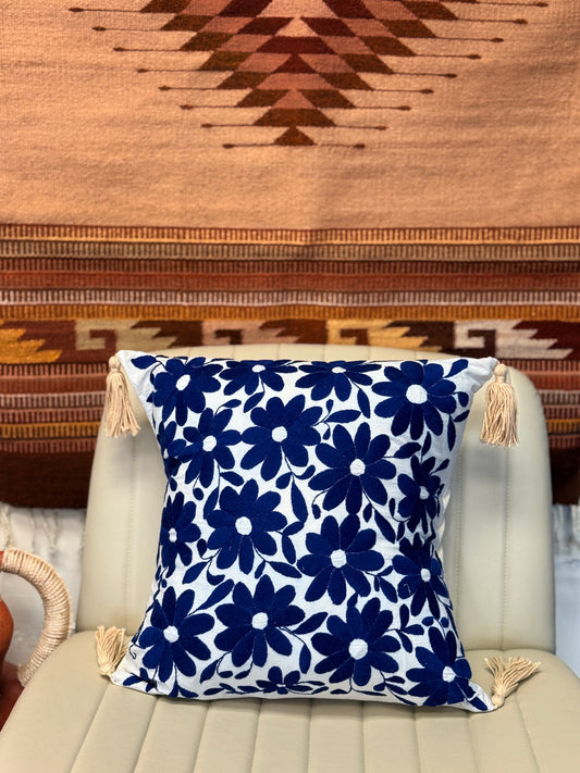 Embroided Flower Pillow Case