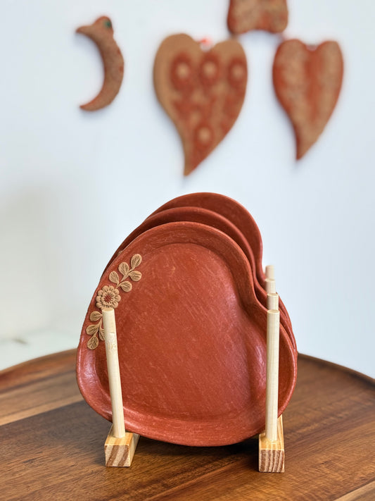 Abby Filigrana 5.5" Red Plate