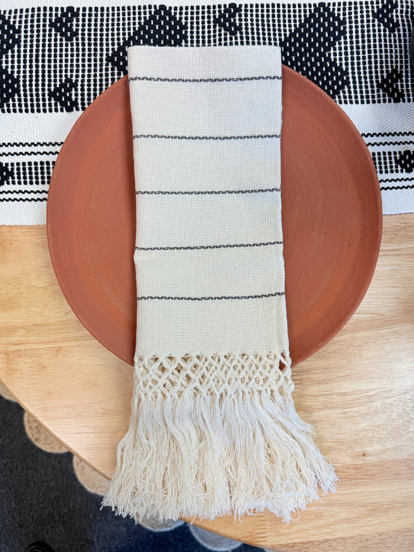 Natural with Black Stripes Servilleta