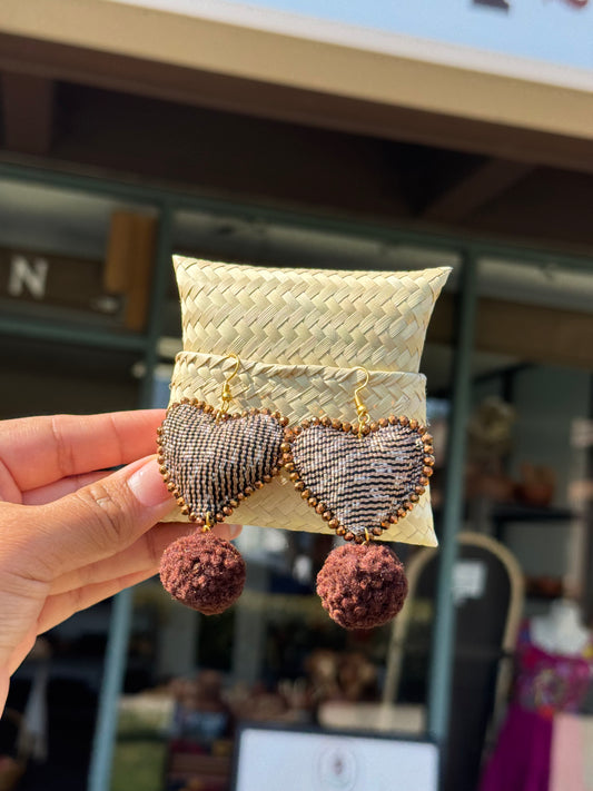 Arete de rebozo "cafe"