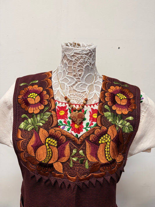 "Leti" Brick floral Apron/Mandil XL