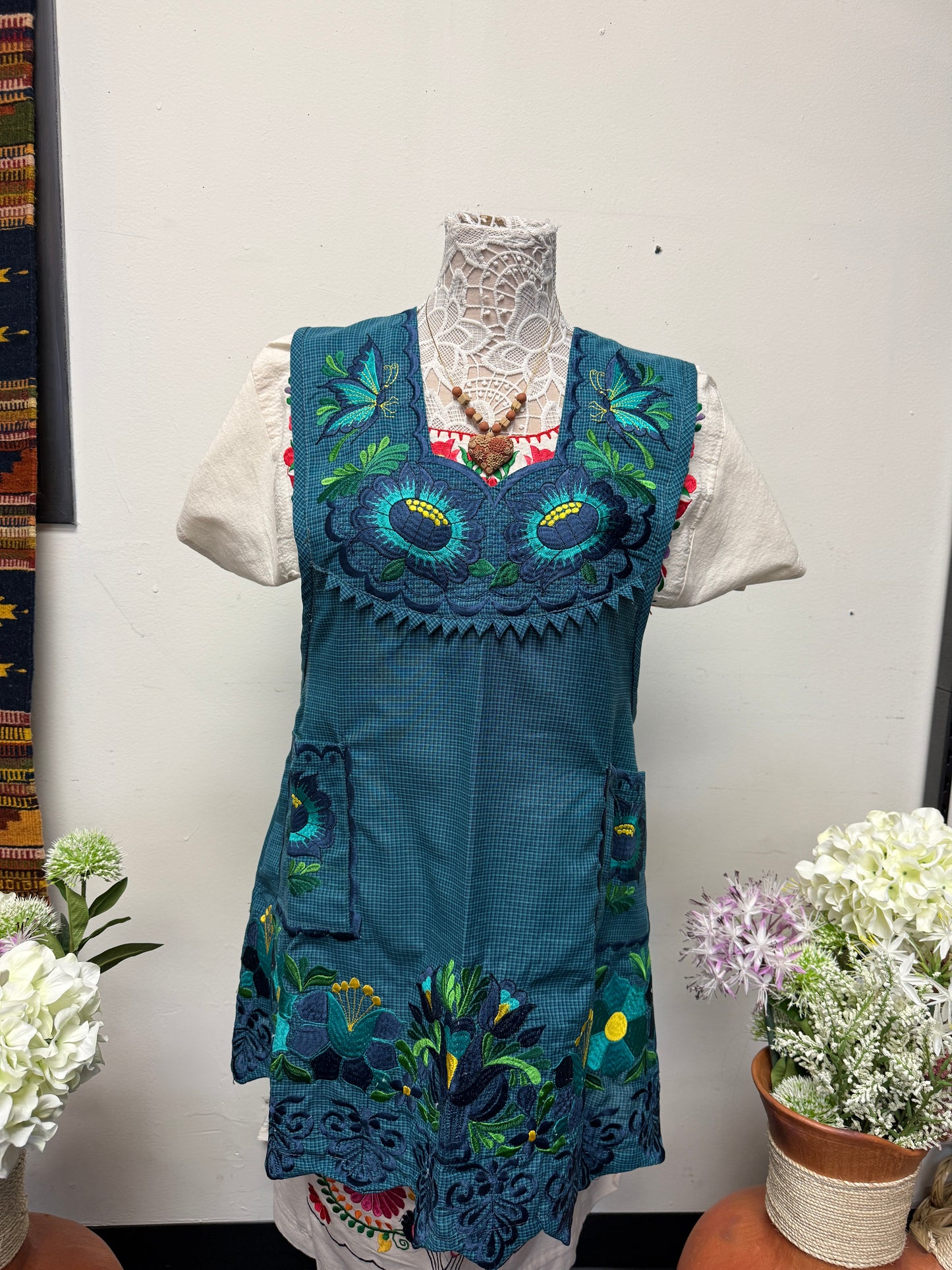 "Mary" Floral Apron/Mandil XL