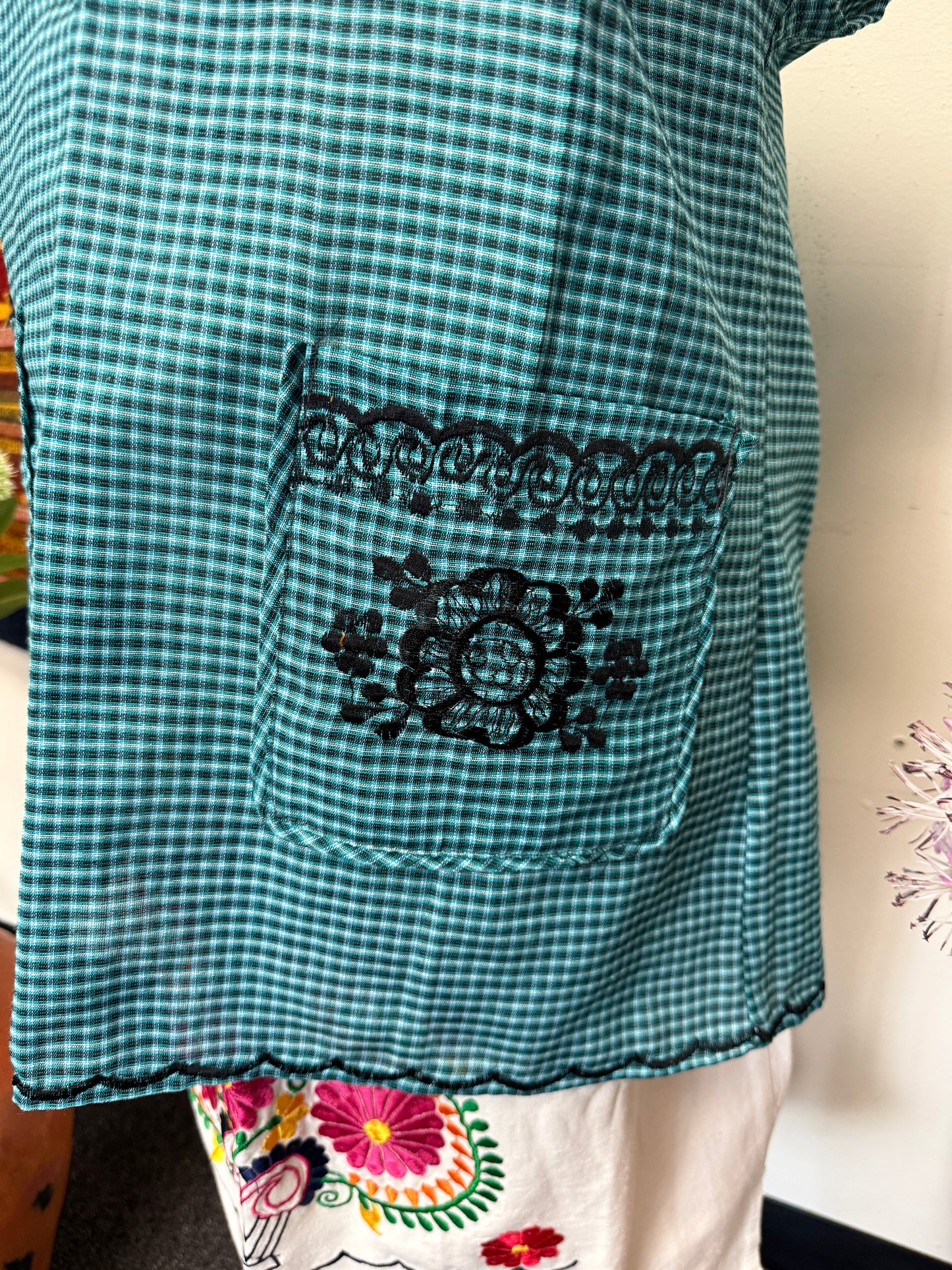 "Sofia" Green turquiose Apron/Mandil L