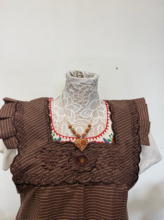 "Elena" Dark Brown Apron/Mandil L