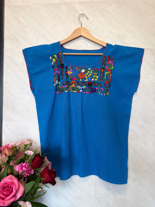 Blue with Multicolor Accents Blouse