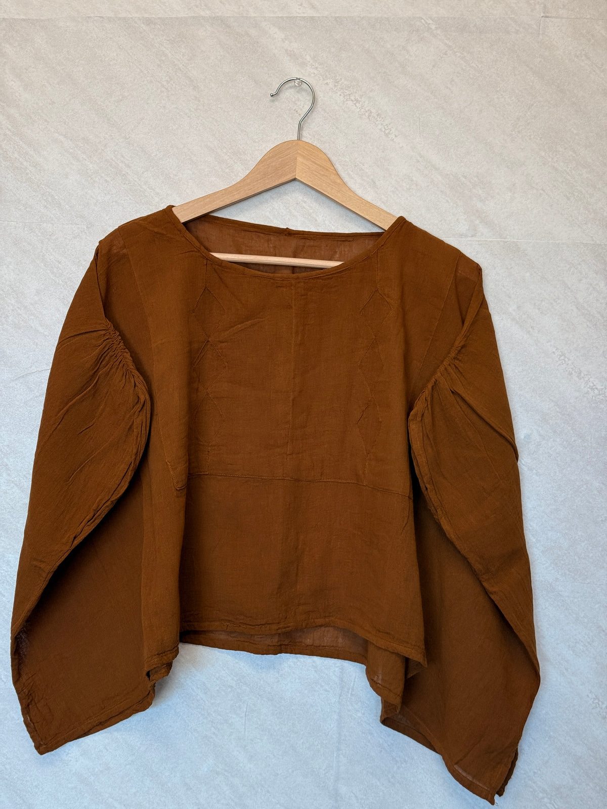 "Butterfly" Style Crop Top Rustic Brown