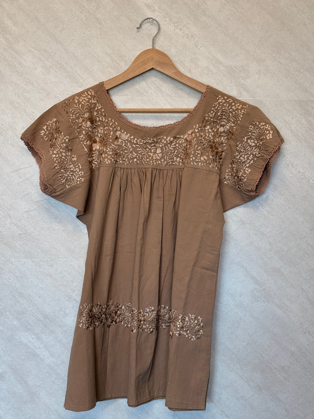 San Antonino Embroidered Blouse "Beige" S/M