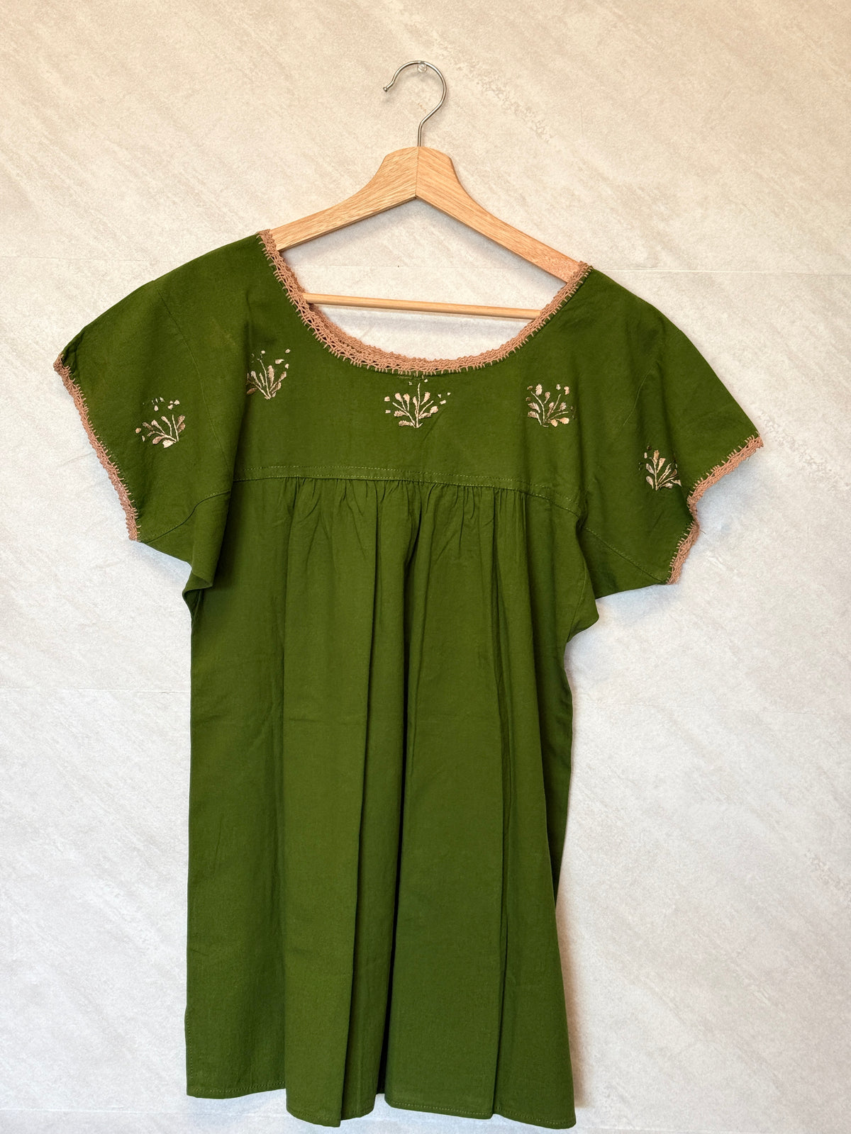 San Antonino Embroidered Blouse "Matcha Green" S/M