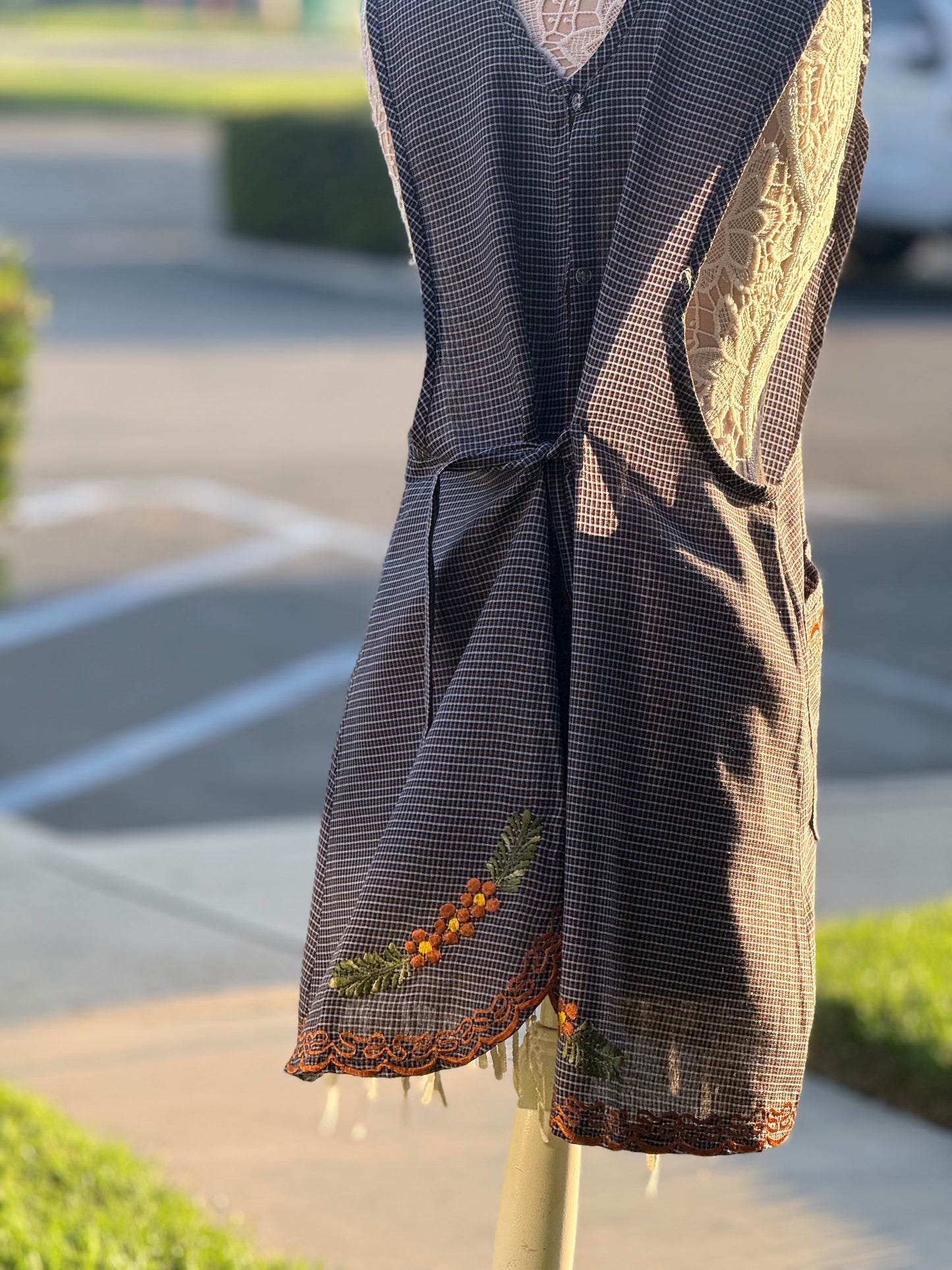 Fall floral basket apron/mandil XL