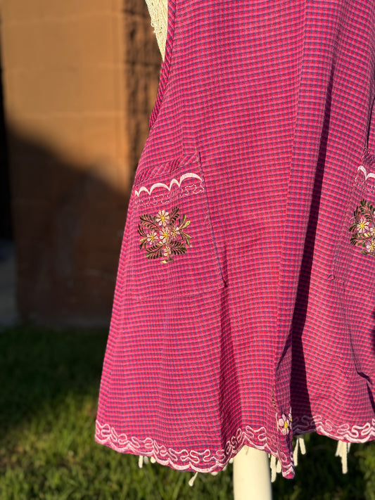 Pink floral Apron/Mandil XL