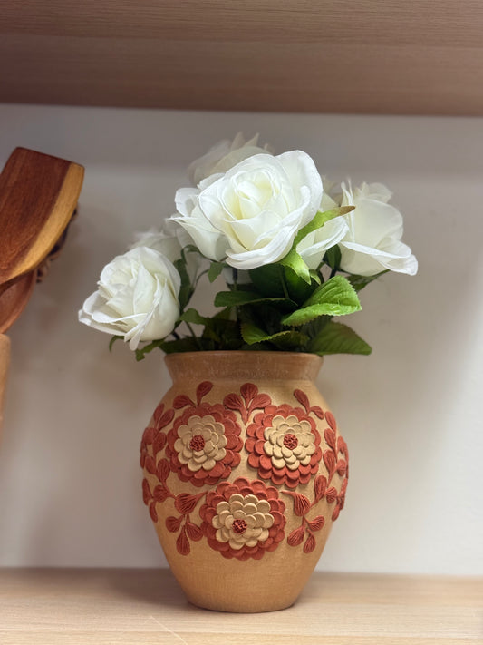 Florero pastillaje bordado  / floral filigrana flower vase