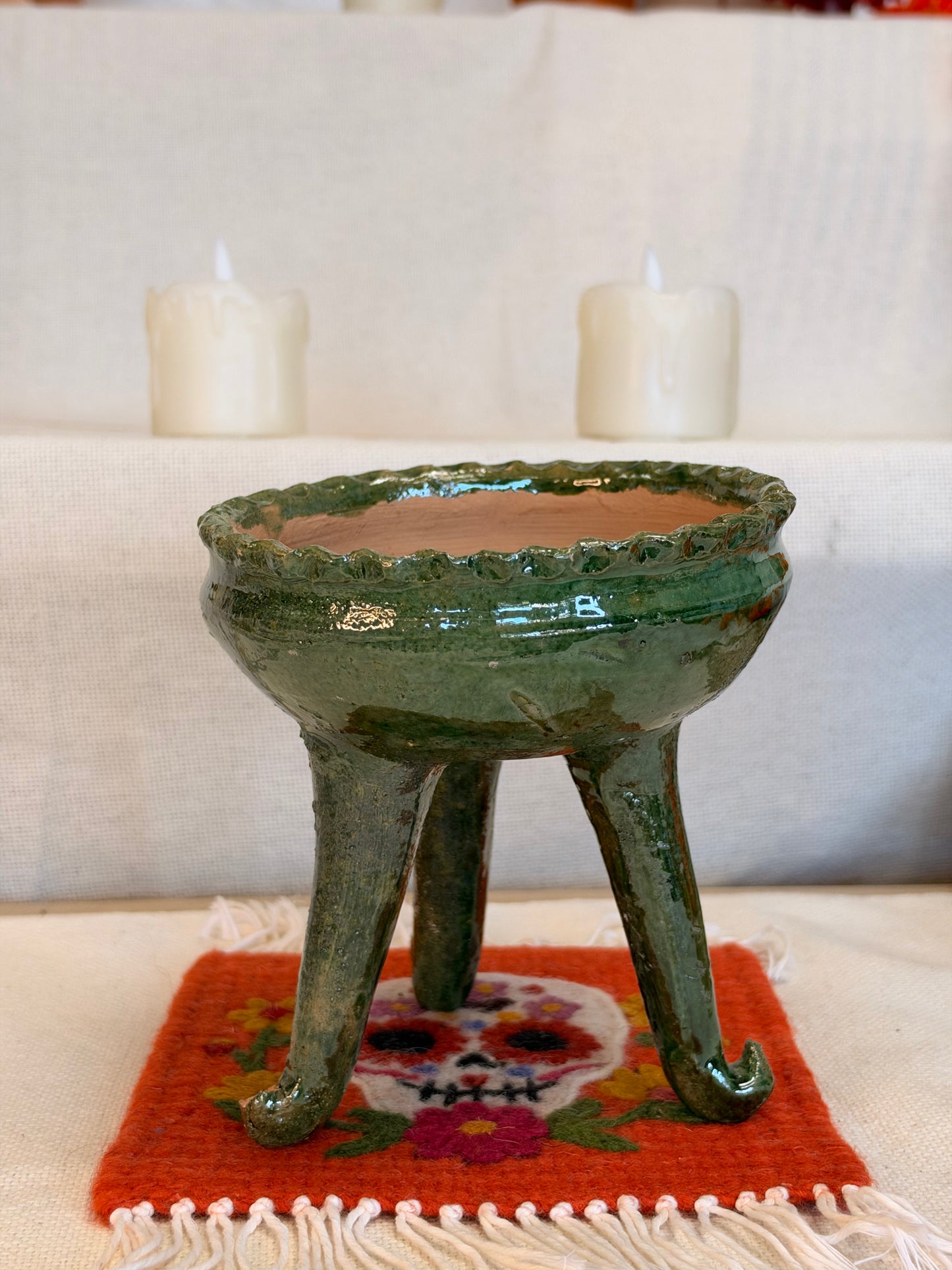 Copalero Barro Verde- Incense Burner