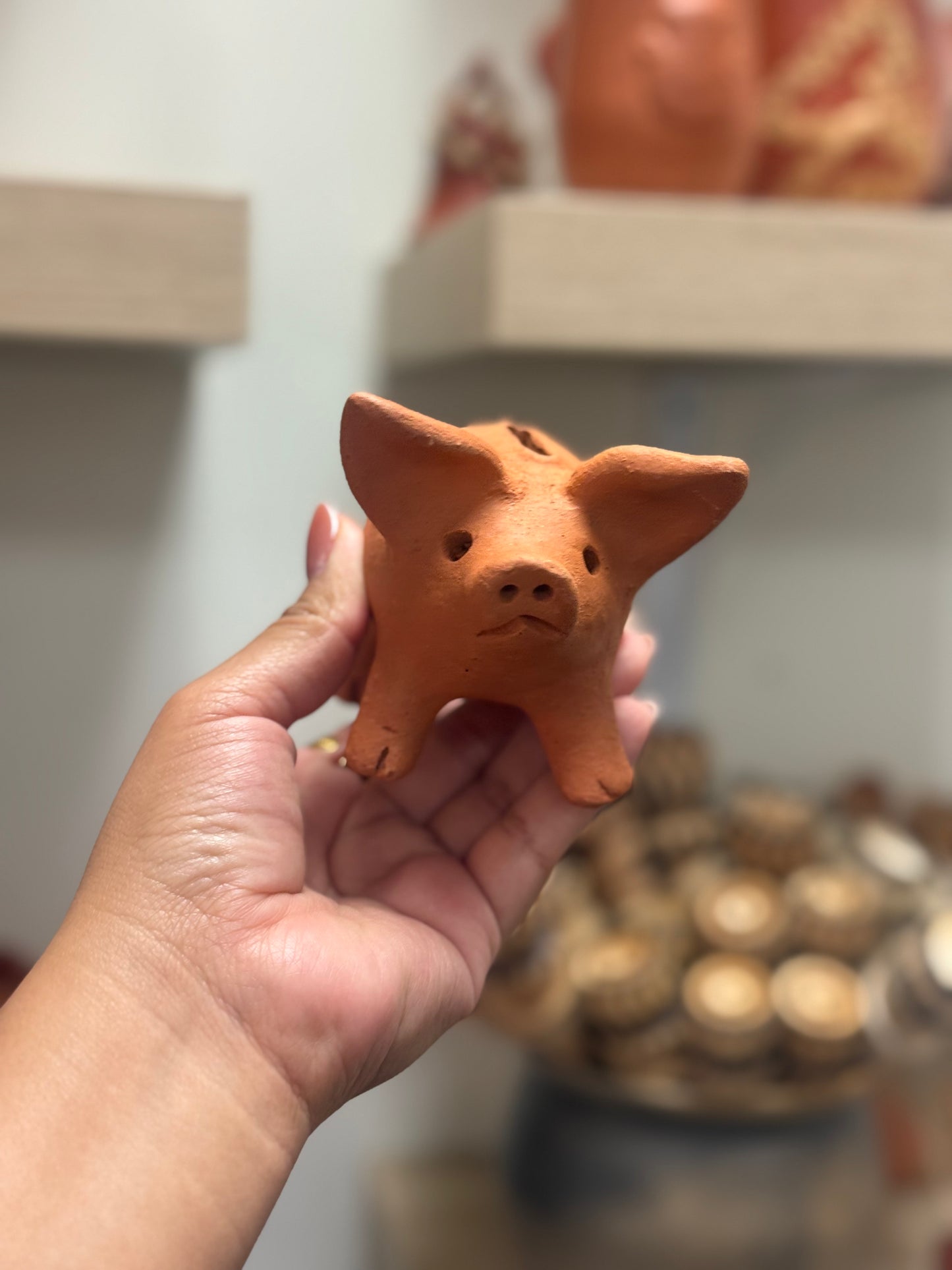 Piggy barro rojo decor