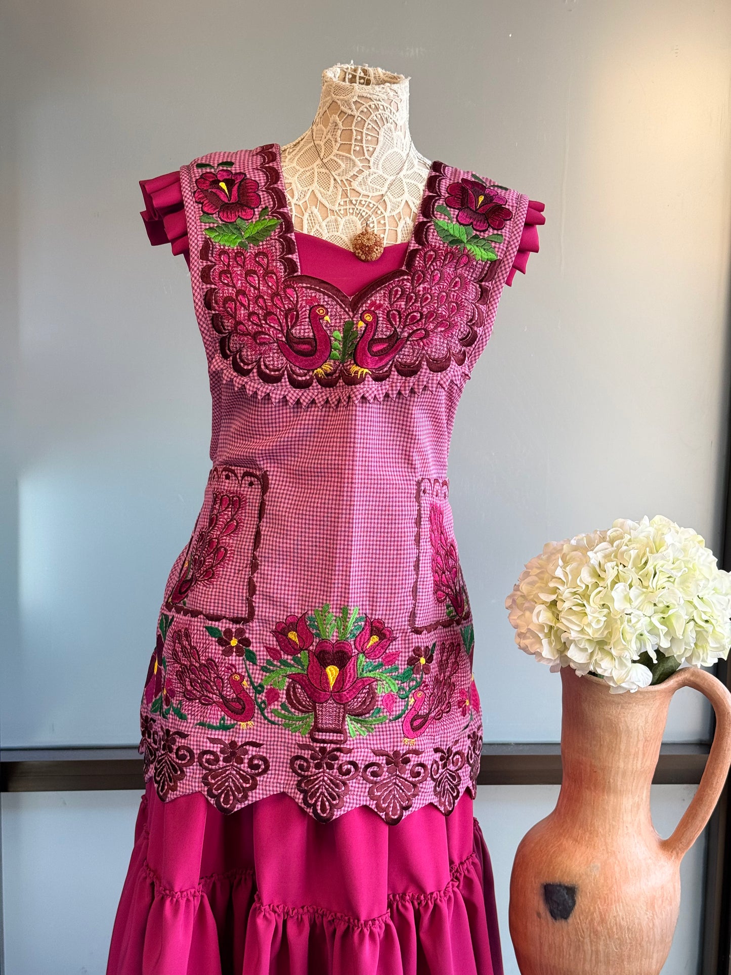 "Cecilia" Embroidered Apron (38) Large