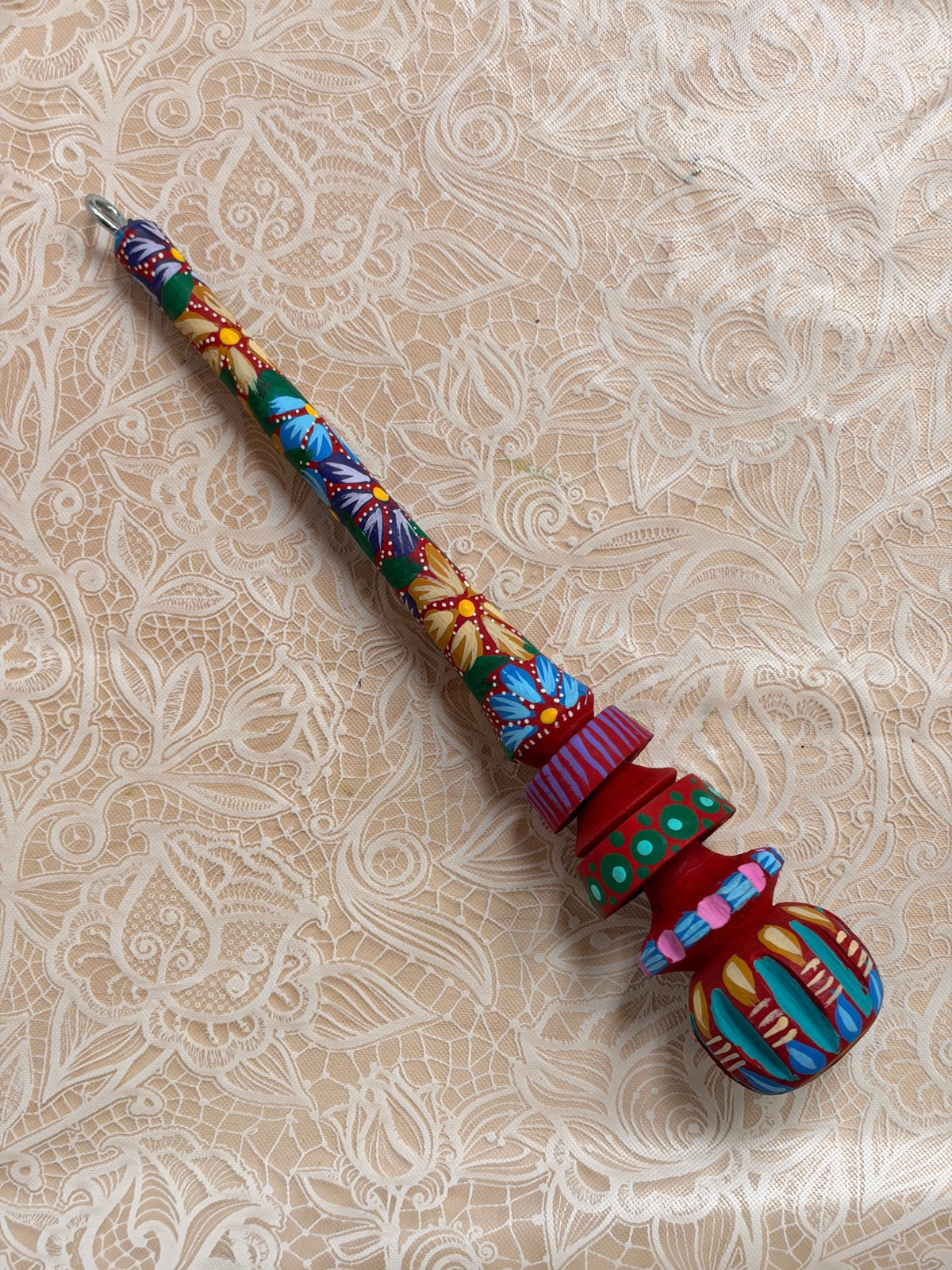 Hand-Painted Decorative Mexican Molinillo 8''