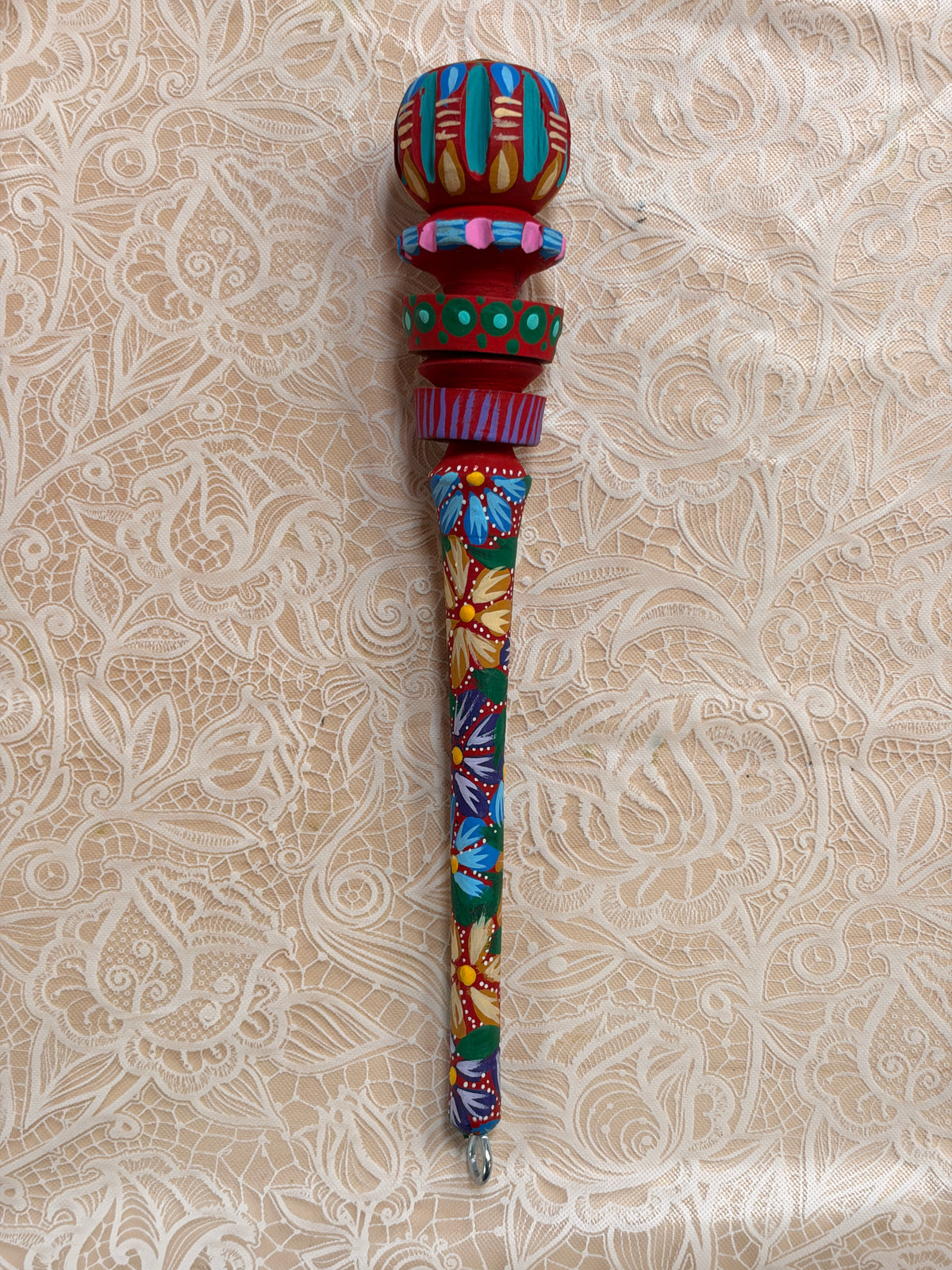 Hand-Painted Decorative Mexican Molinillo 8''
