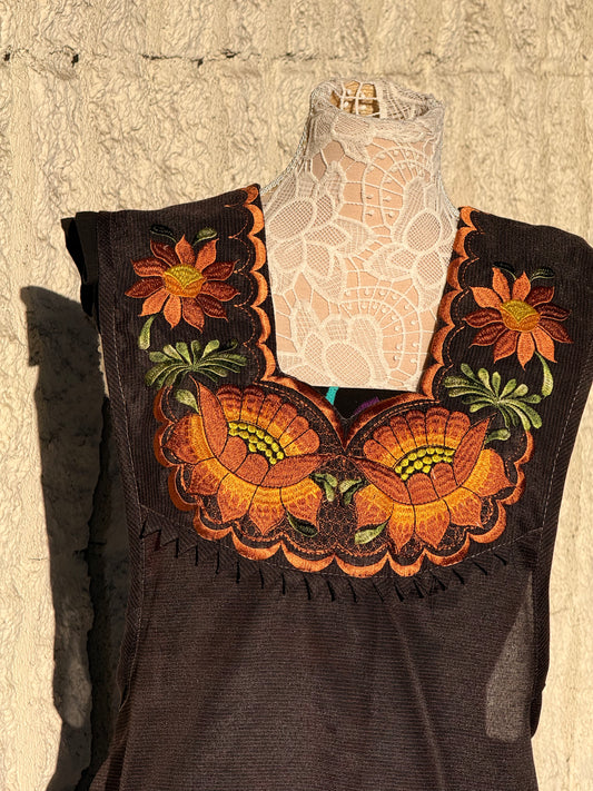 Fall Peacock Apron with Flower 2XL