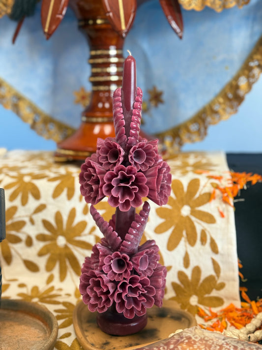 Puple Clavel doble piso candle/vela de cera