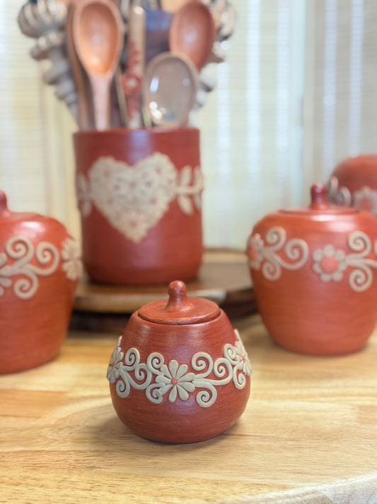 "Karina" bordado 5'' sugar holder/jewelry box