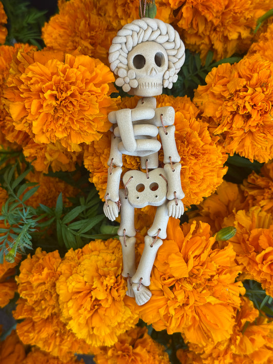 Mini catrina/frida skeleton natural
