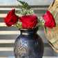 Black flower vase (Roses design)