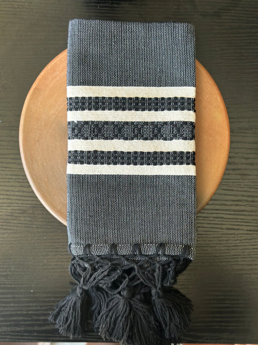 Karla (black) hand towel