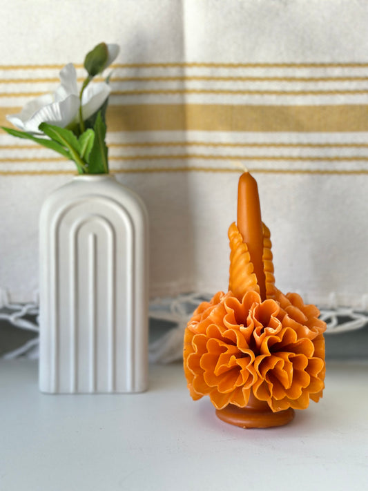 Orange clavel candle