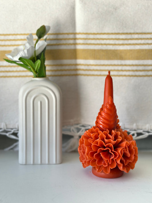 Terracotta clavel candle