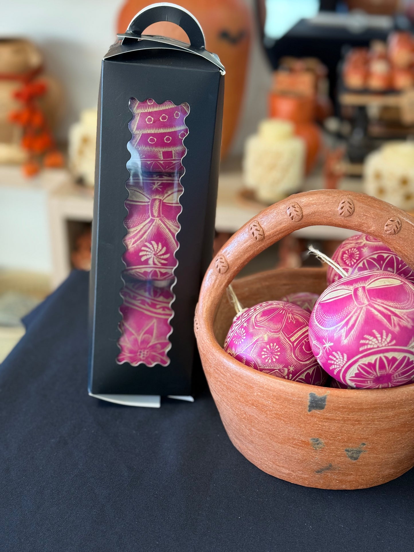 Pack of 3 Fuschia Ornaments