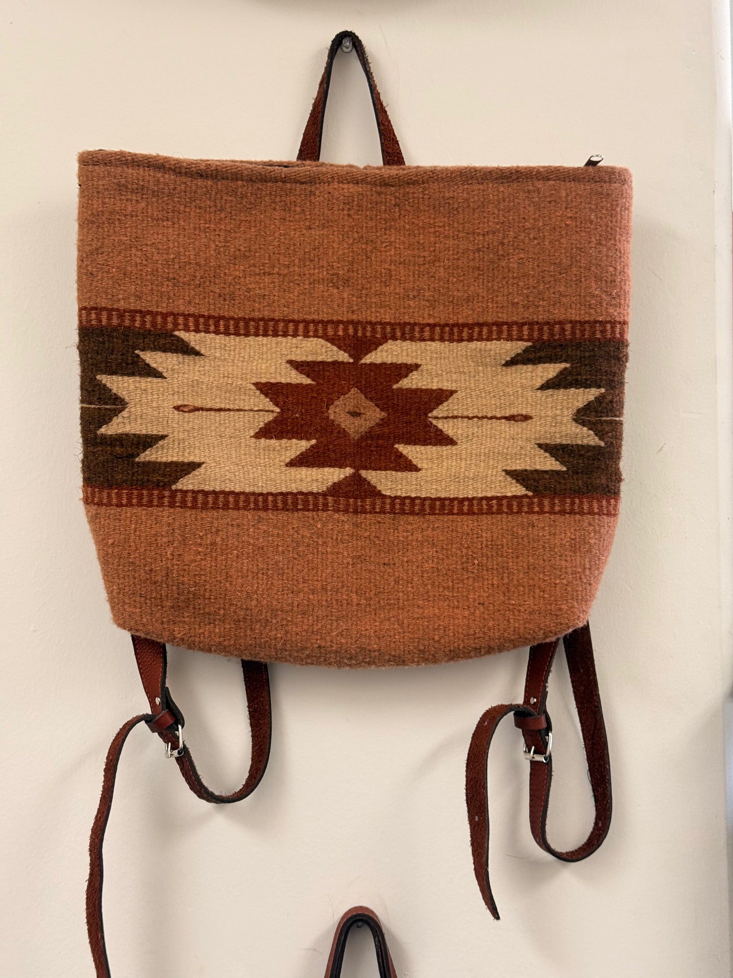 Handwoven Earthy Wool Backpack