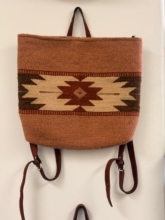 Handwoven Earthy Wool Backpack