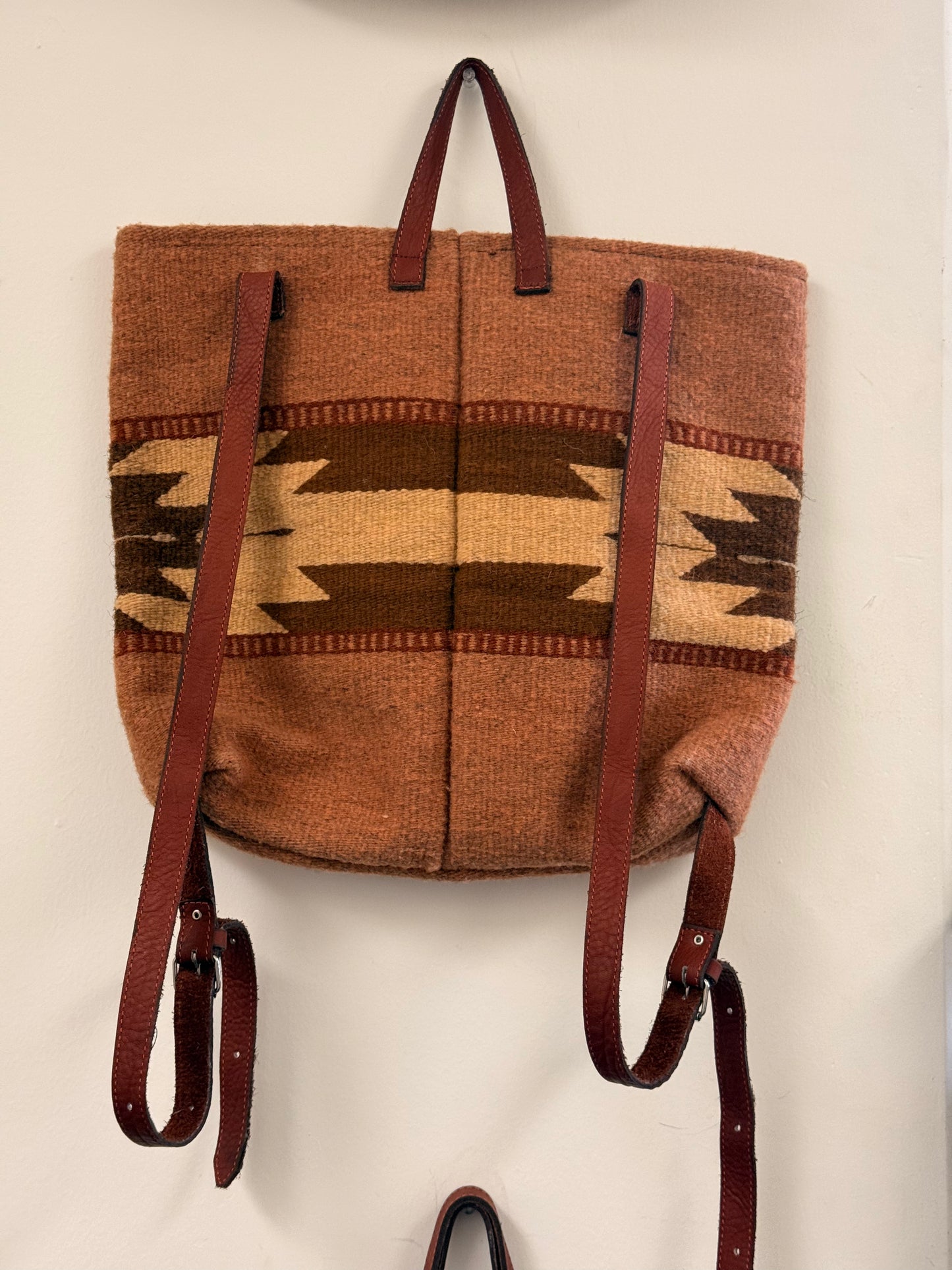 Handwoven Earthy Wool Backpack