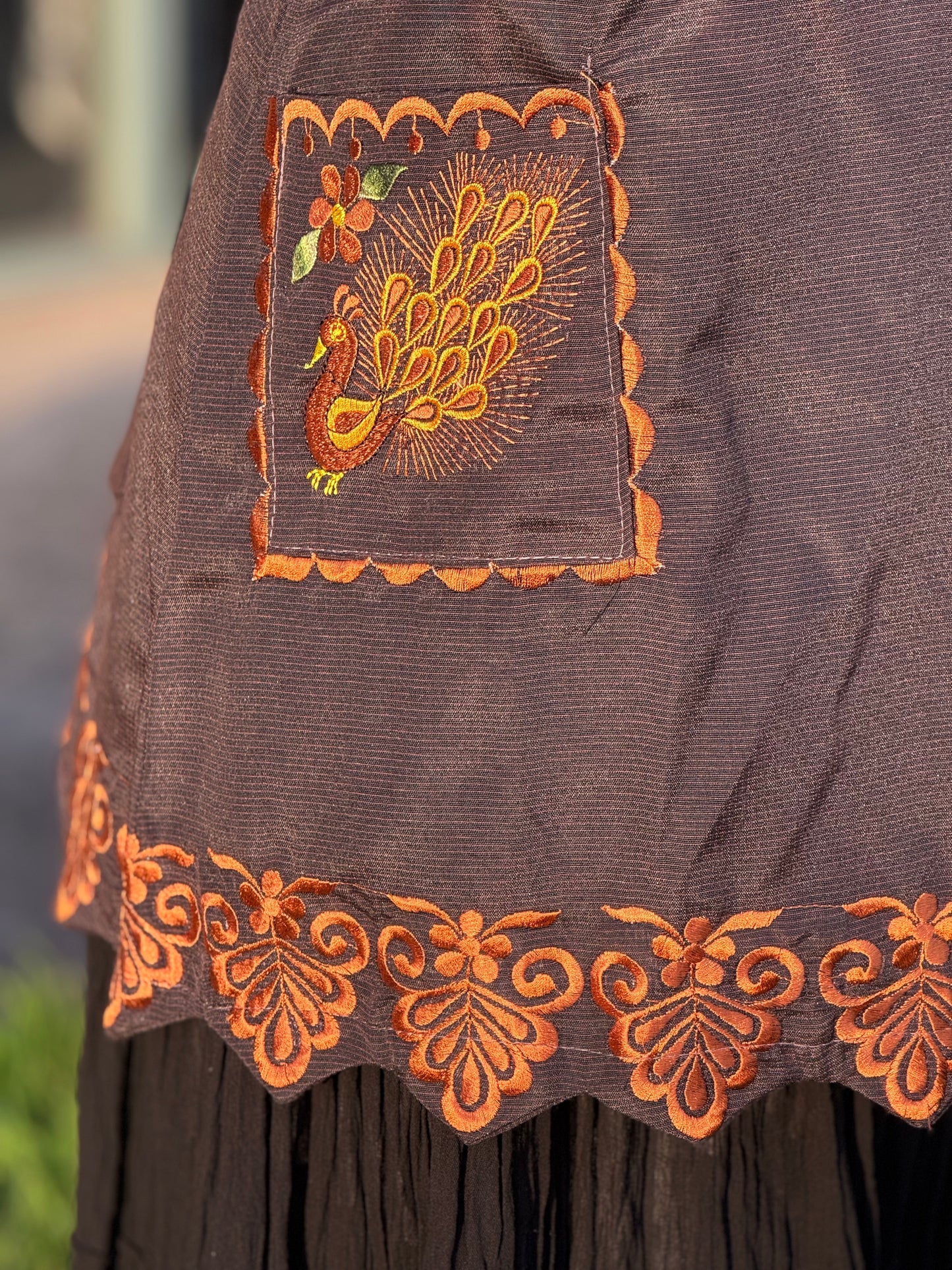 Otoño Peacock Mandil/Apron L