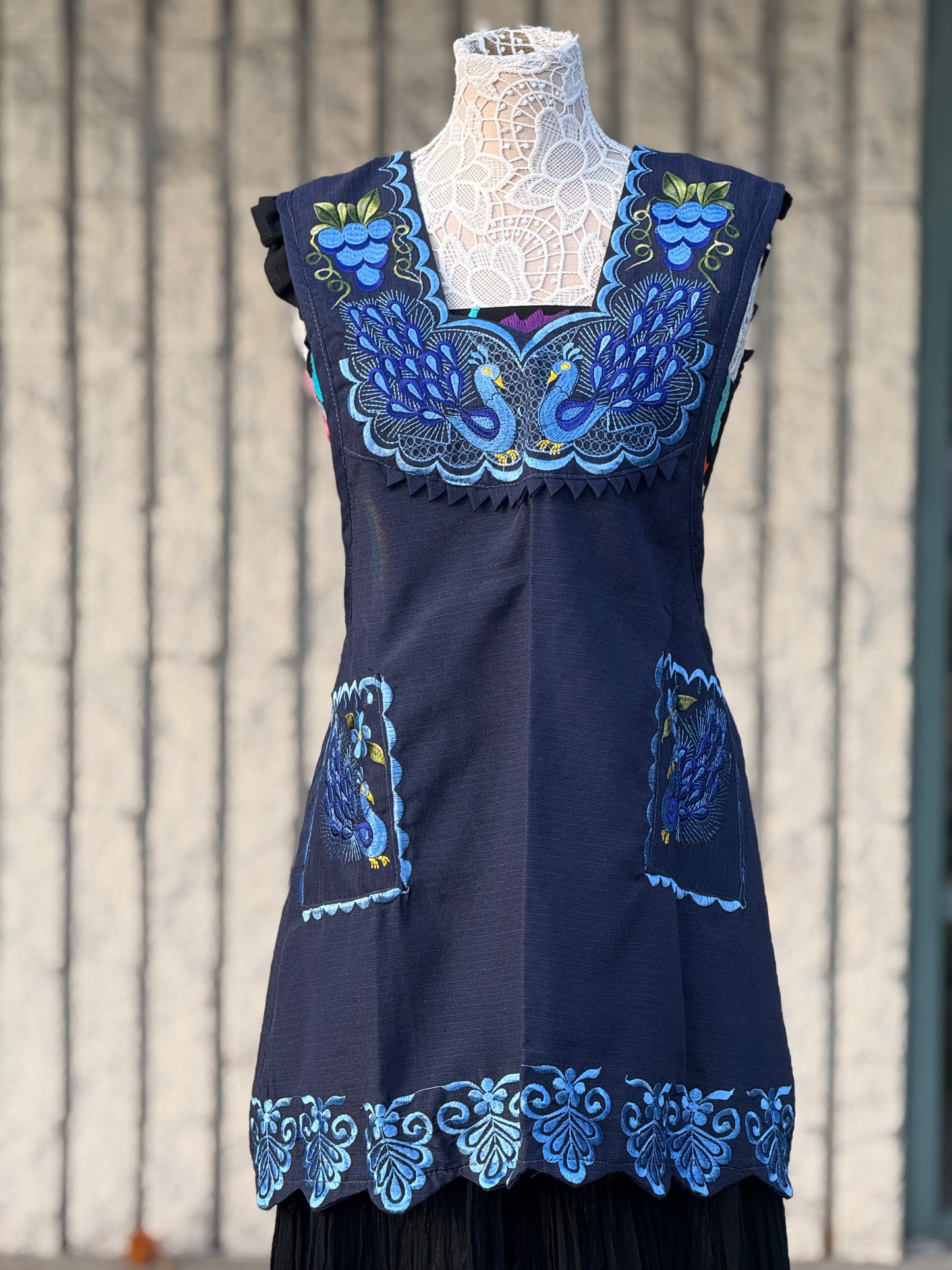 Royal Blue Peacock Apron/ Mandil XL