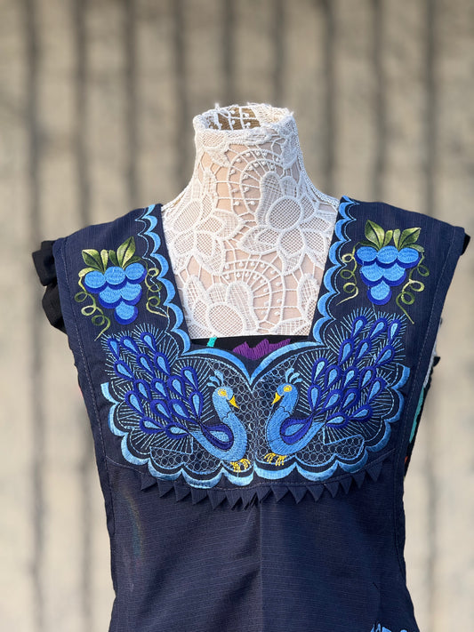 Royal Blue Peacock Apron/ Mandil XL