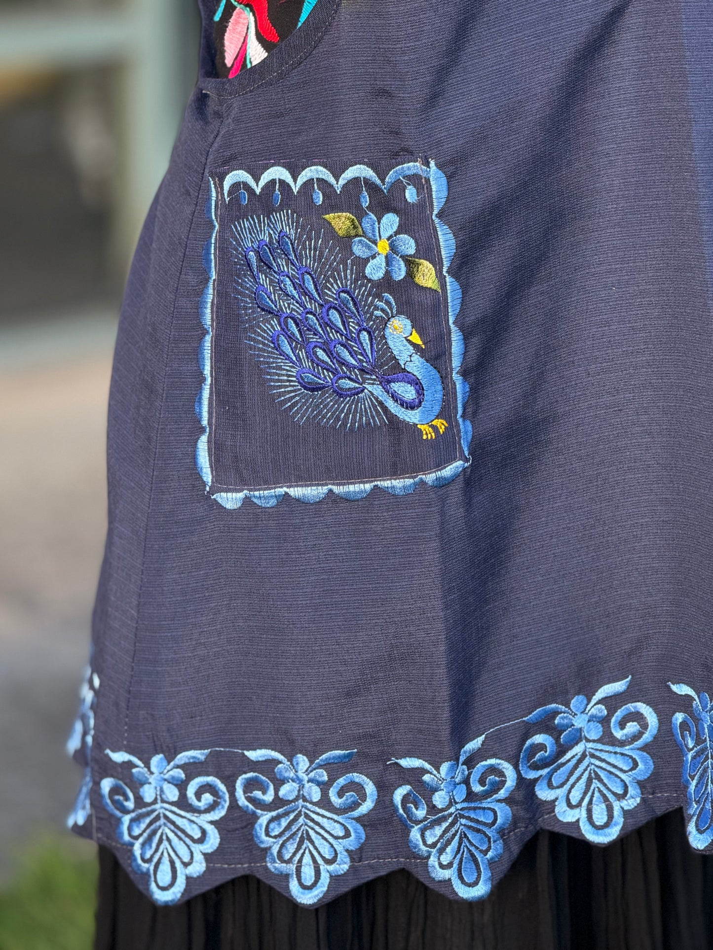 Royal Blue Peacock Apron/ Mandil XL