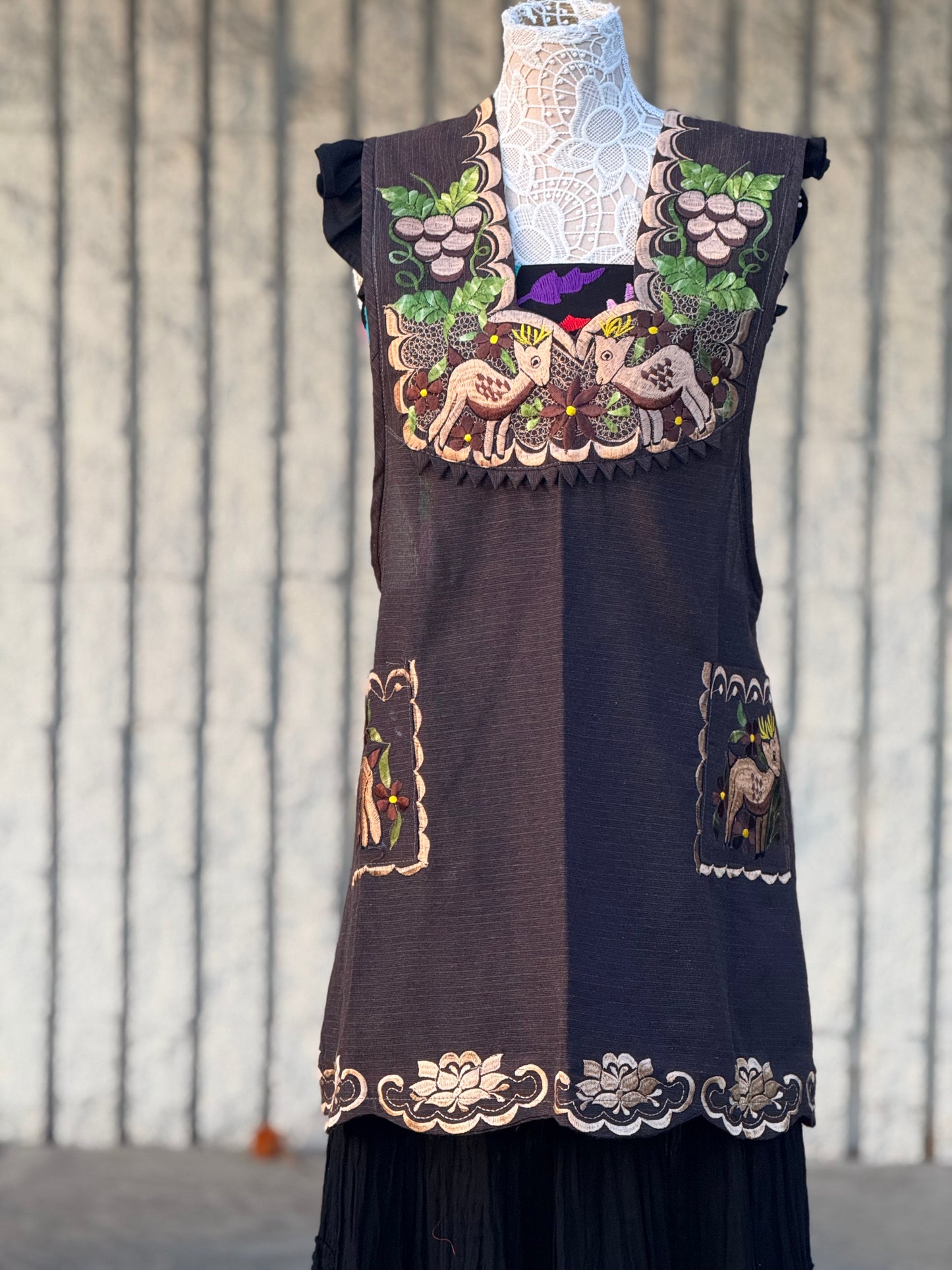 Dark Brown Deer Apron Mandil XL