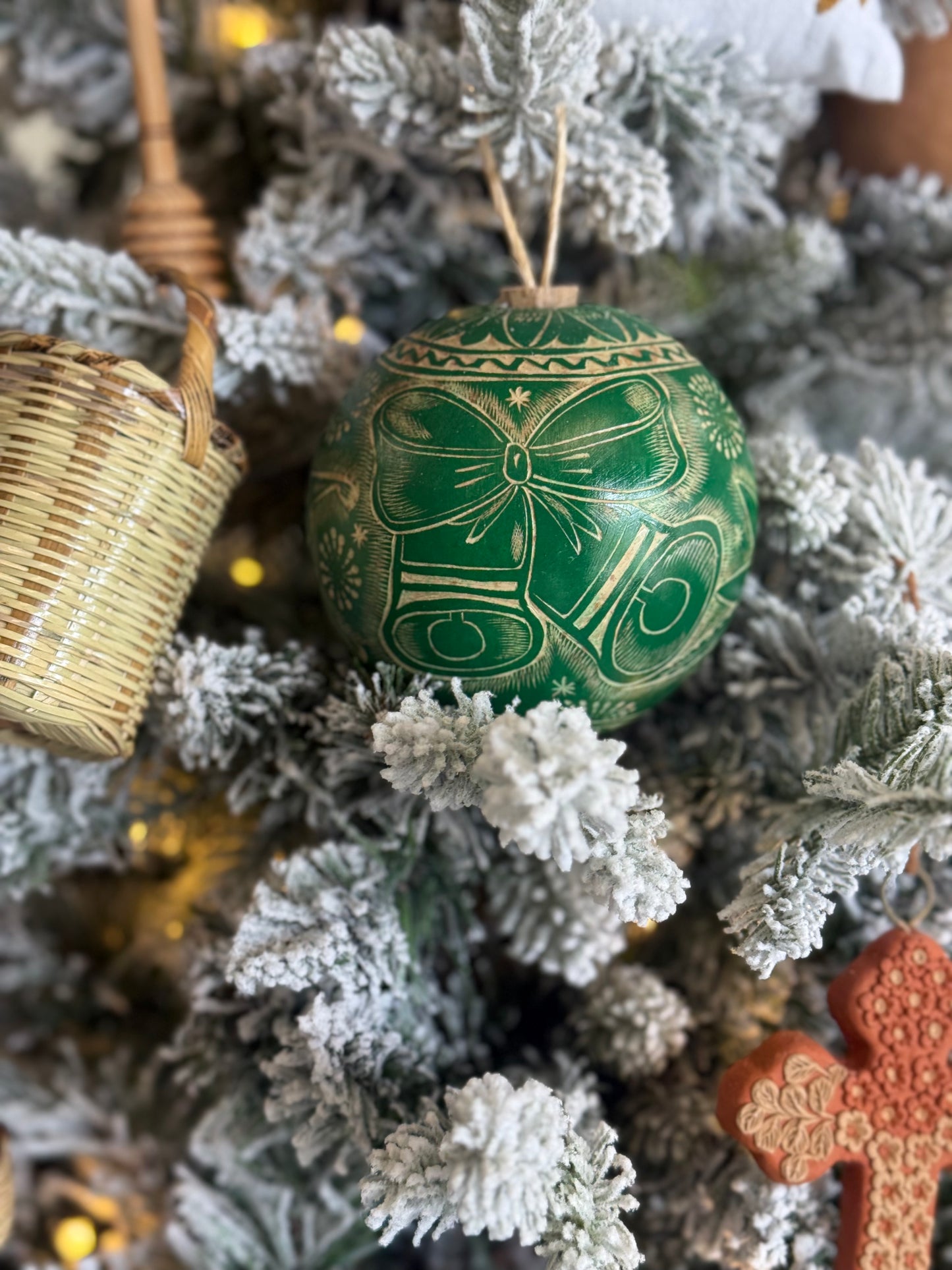 Pack of 3 Green Christmas Ornaments