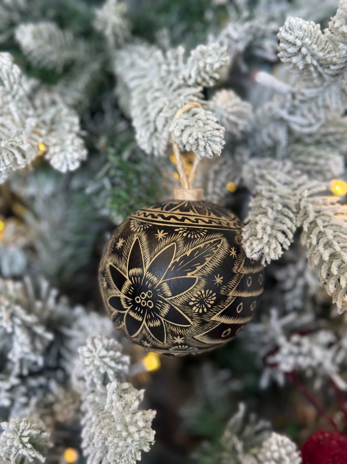 Set of 3 Black Christmas Ornaments