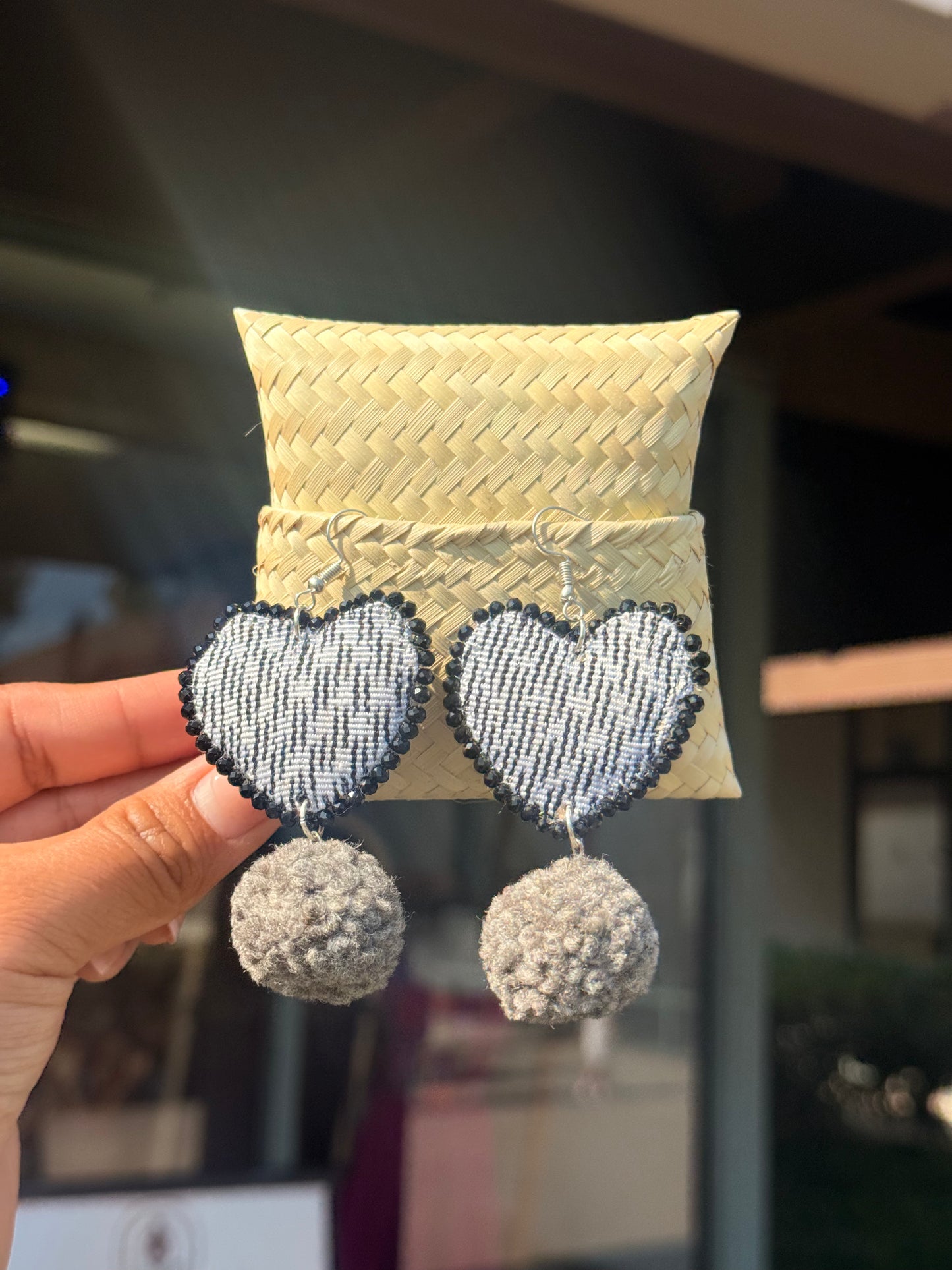 Arete de rebozo "blanco"