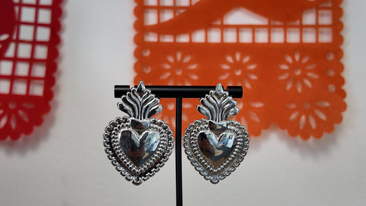 Aretes de Corazon Silver